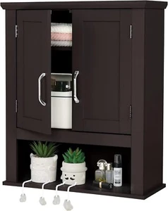 Bathroom Cabinet Wall Mounted Espresso Wall Cabinet Floating Cabinet - Picture 1 of 9
