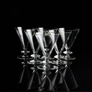 Hirschberg cristal disco vino del sur / jerez conjunto de 6 vintage mid century - Imagen 1 de 6