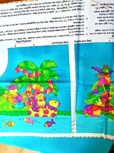 FABRIC REMNANT NOS JUNGLE RIVER PARTY GIRLS JUMPER SIZE 2, 4, 6, 8 SKIRT FAB.IN - Picture 1 of 3