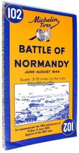 1984 Reprint of the Michelin BATTLE OF NORMANDY D-Day Color Map - Bild 1 von 13