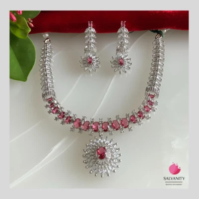 Colar de diamante imitação de salvância - Imagem 1 de 4