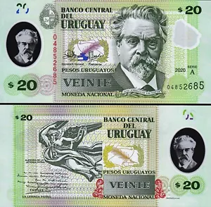 Uruguay 20 Pesos 2020, UNC, P-101, Polymer - Picture 1 of 3