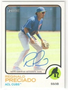 Topps Heritage Minors 2022 Reginald Preciado Real Ones ¡Auto novato! - Imagen 1 de 1