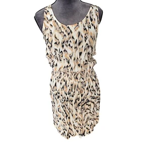 Animal Print Sleeveless Romper With Open Back & Elastic Waist By Rory Beca - M - Picture 1 of 5