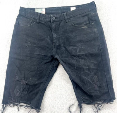 Smoke Rise Jean Shorts Men's SZ 40 Black Distressed Cutoff Moto 13" - Image 1 of 4