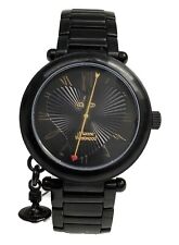 Vivienne Westwood VV006BK Mens Ladies Analog Quartz Watch Black Gold Used