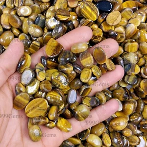 20 Pcs Natural Tiger Eye Mix Shape Loose Cabochon Flat Back Gemstone Lot 10-20mm - Picture 1 of 16