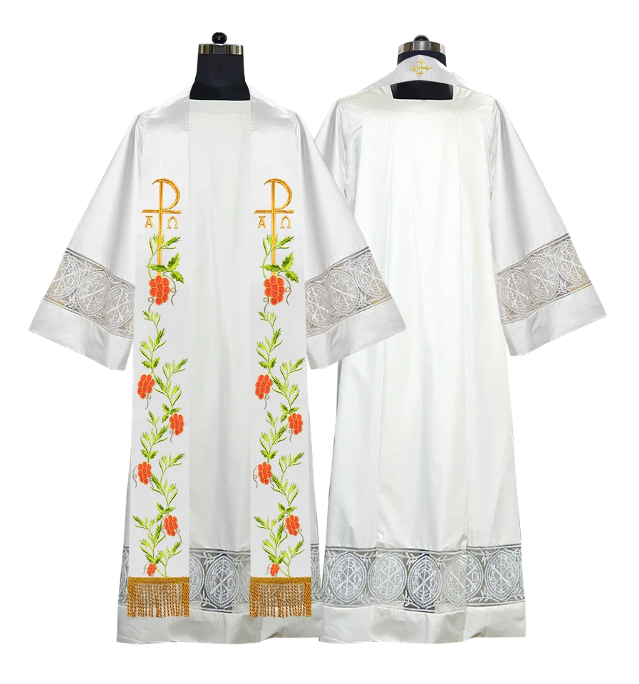 Estola de clero con diseño PAX y racimo de uvas - Vestimenta tradicional de pastor Foto 1 de 1