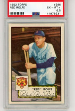 Red Rolfe 1952 Topps Baseball Card #296 PSA 6.5 * Centered* Detroit Tigers