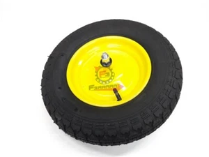 600UN35003 Roue 3 50 8 Brouette 4PR Avec Bagues Pneu + Salle Roue Jaune - Picture 1 of 2