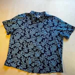 Harbor Bay HB Shirt Men's 2XL Blue Floral Print Short Sleeve Hawaiian Big & Tall - Picture 1 of 13
