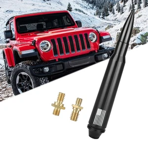 MFC Car Bullet Antenna AM FM Metal Antena For Jeep Wrangler JK JL JT TJ 1997-24 - Foto 1 di 8