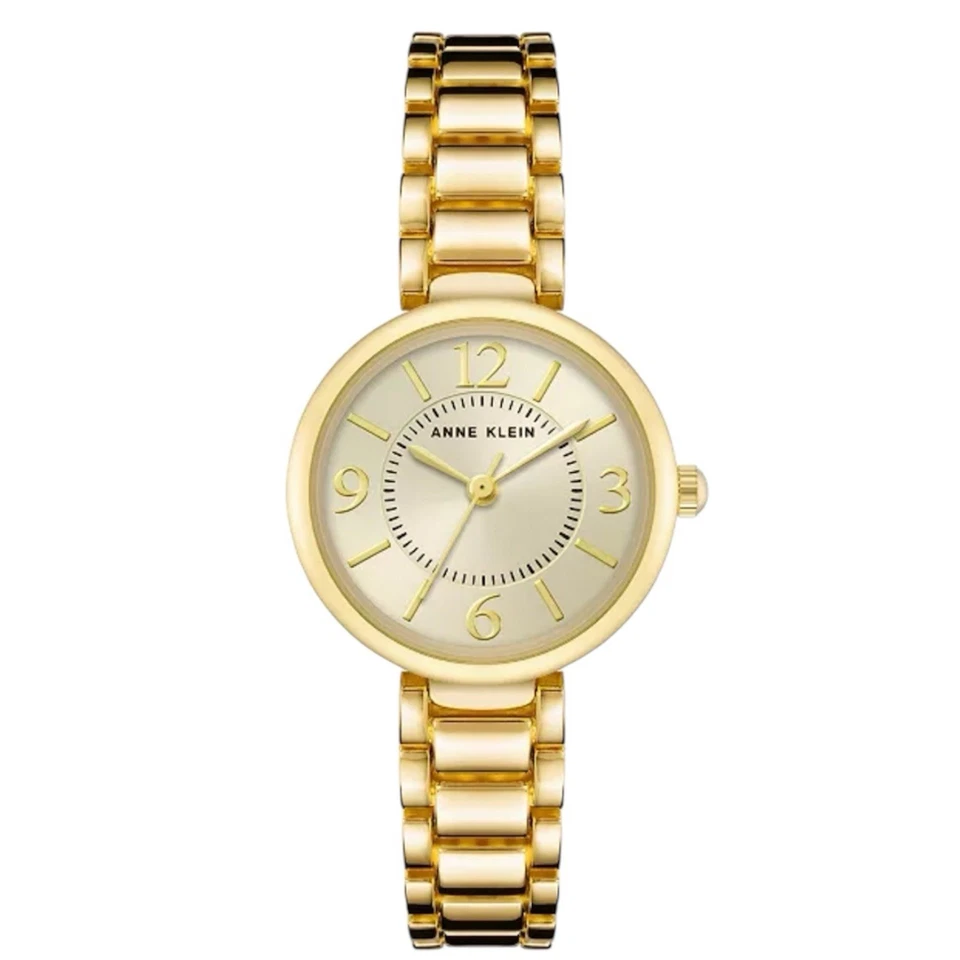 Anne Klein relógio pulseira de liga de metal tom dourado 26 mm novo! Com caixa e papéis - Imagem 1 de 4