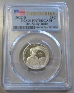 2022 S DR. SALLY RIDE QUARTER PCGS PR PROOF 70 DCAM - Picture 1 of 2