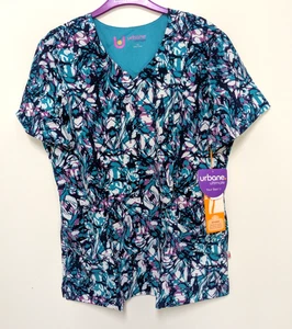 Urbane Ultimate Scrub Top# MO98180, Sz. Large, Color~Multi, Tailored To FLatter! - Picture 1 of 7