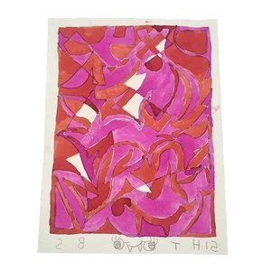 Original Abstract Art Hand Drawn & Signed S Booth 2015 Vampire Teeth - Picture 1 of 5