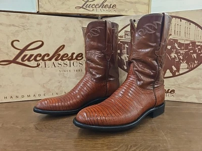  LUCCHESE HANDMADE LIZARD SKIN 11 D MENS COWBOY BOOTS  - Image 1 of 4