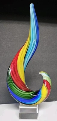 Escultura estilo Murano arco iris Badash - Decoración del hogar estatua arte en vidrio - 12" LKNU Foto 1 de 4