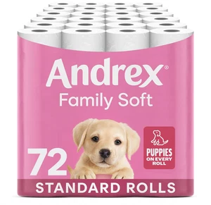 Andrex Toilet Tissue Family Soft 72 Roll Bulk Pack – Gentle Clean - Picture 1 of 4