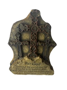 Used Vintage Eternal Life Three Cross Statue Good Condition Free Shipping. - Picture 1 of 7
