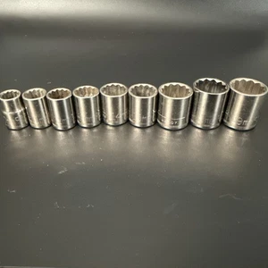 Craftsman Metric Sockets, Set Of 9, 3/8” Dr, 12pt, 10mm-19mm - Bild 1 von 4