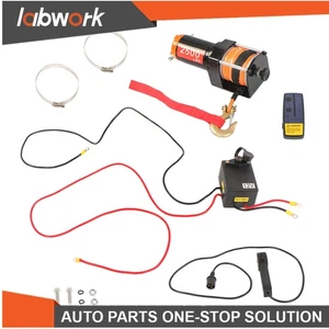 Labwork 2500 lbs Electric Winch 12VDC/1.3HP Motor 3/16in * 50ft Synthetic Rope - Picture 1 of 19