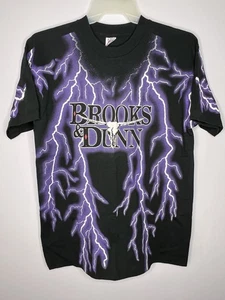 Camicia Vintage 1993 Brooks & Dunn Country Stampede AOP Lightning Taglia Large - Foto 1 di 11