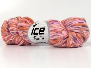 LOT OF 3 Ice HAND DYED CASHMERE Yarn #68725 PINK SALMON LILAC GRAY Light DK - Picture 1 of 4