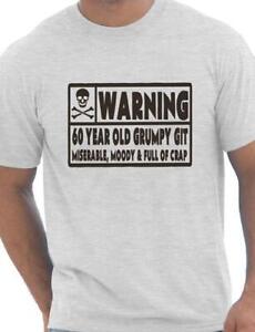 60 Year Old Git Mens Funny 60th Birthday Gift Fathers Day T-Shirt Size S-XXL