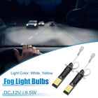 Pair Car H3 Fog Lights Headlight Bulb 3030 Chips 12V Aluminum White Yellow 