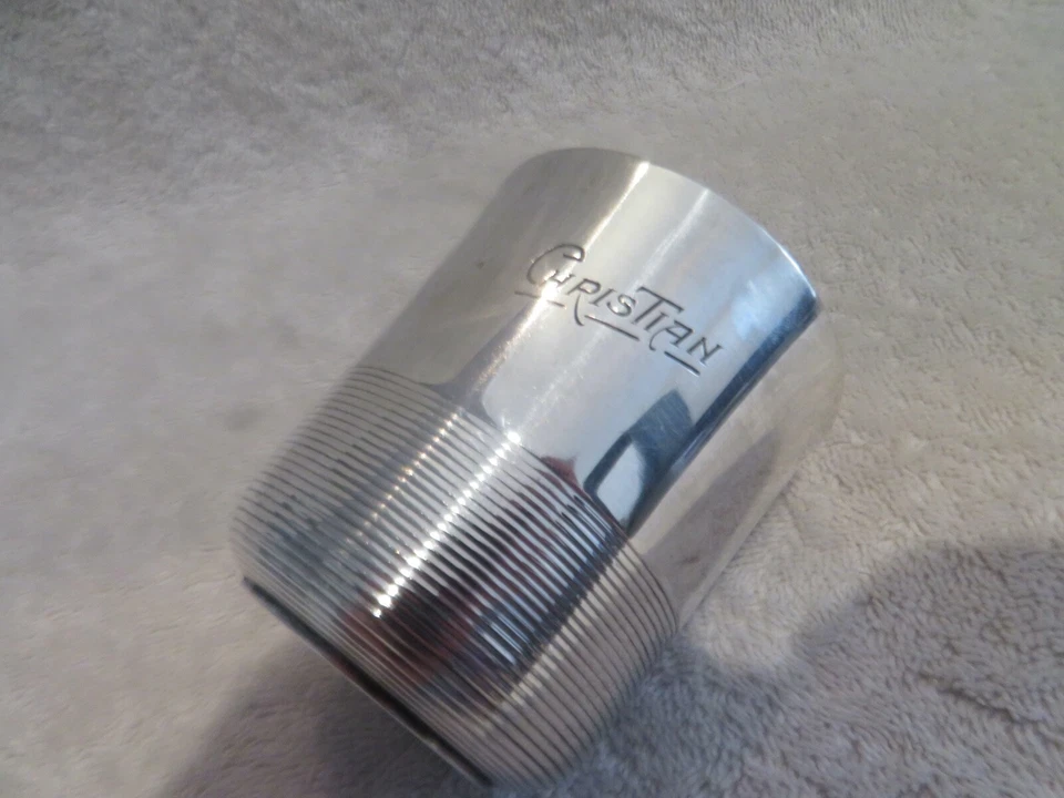 Taza bebé plata mediados siglo XX 950 Christofle Cardeilhac Lanel ondulaciones Christian Foto 1 de 4