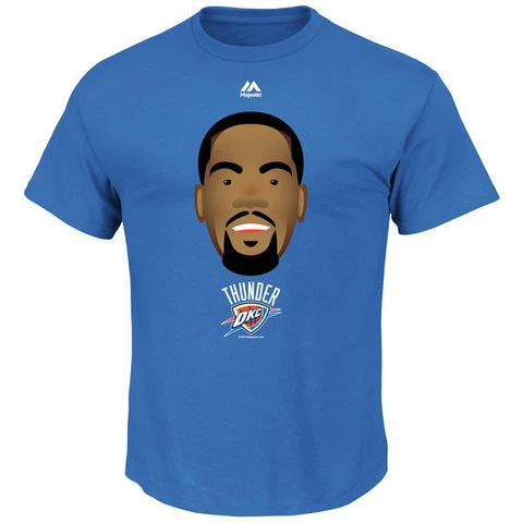 Kevin Durant T- Shirt Oklahoma City Thunder NBA Mens Emoji  Blue Cover