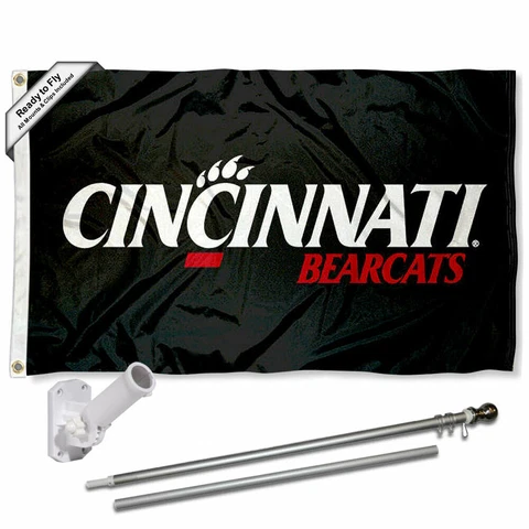 Cincinnati Bearcats Flag Pole and Bracket Gift Set Package Cover