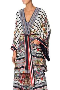 CAMILLA JOIE DE VIVRE KIMONO JACKET WITH TIE BELT STRIPED FLORAL - Picture 1 of 19