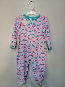 Wonder Nation Baby Girl Footed Sleeper Pajamas Size 0-3 Months New - Picture 1 of 3