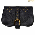 Leather Pouch Waist Costume Bag Medieval Cosplay Renaissance Belt Bag Black