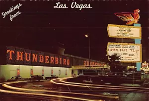 Postcard NV: Greetings from Las Vegas, Nevada 4x6, Thunderbird Topless Revue - Picture 1 of 2