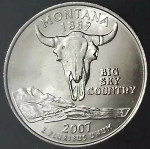 2007-D 25C State Quarter Montana BU CLAD 20uc0225-3 - Picture 1 of 2