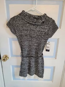 Star Ride Girls Collection Sweater Dress with lace and belt size M (10-12) Black - Picture 1 of 4