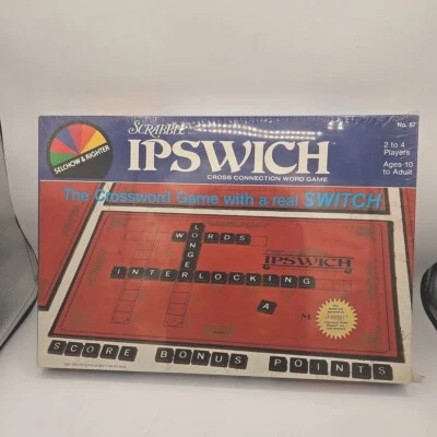 New Sealed Scrabble Ipswich Word Game w/ Black Letter Tiles 1983 Word Game   - Image 1 of 4