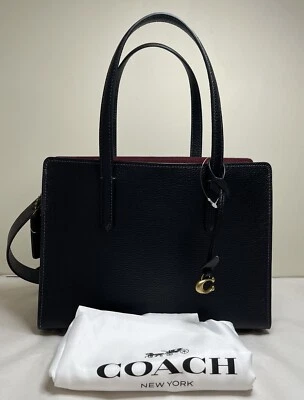 Bolso de Mano Coach Carter Cary 28 Mediano Cuero Guijarro Negro CJ806 Foto 1 de 4