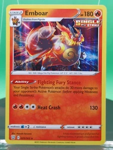 * Emboar 025/163 Schwert & Schild Kampfstile Holo Rare 2021 Pokemon Karte TCG - Bild 1 von 8