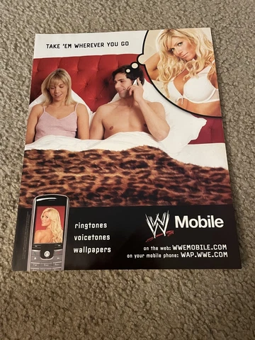Vintage 2006 TORRIE WILSON WWF WWE MOBILE Poster Print Ad Cover