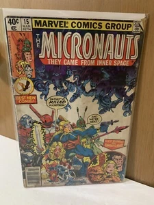 Micronauts 15 🔥1980 NWSTND🔥Fantastic Four App🔥Psycho-Man🔥Micotron🔥VG+ - Picture 1 of 5