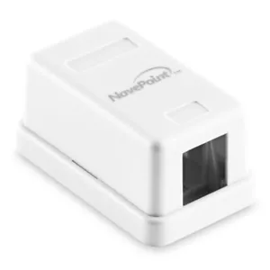 NavePoint Keystone Jack Surface-Mount Box 1-Port White, 10-Pack - Picture 1 of 4