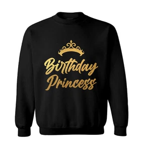 Birthday Princess - Goil Foil Tiara Crown Party Toddler Crewneck Sweater - Picture 1 of 8
