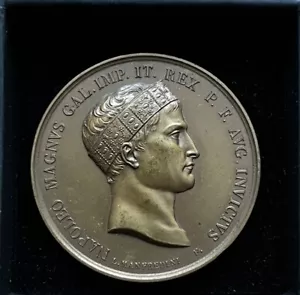 1809 - FRANCE - NAPOLEON I BONAPARTE Bronze Medal BATTLE OF WAGRAM Restrike 37g - Picture 1 of 3