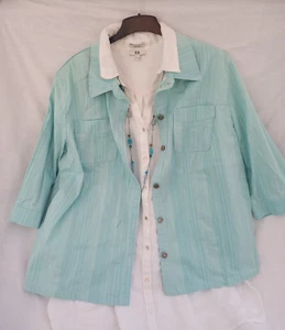 Überragende Stretch-Jeansjacke türkis Gr. 48/50/52 Thea von Adler - Bild 1 von 2