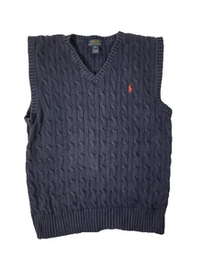 Polo Ralph Lauren Blue Sweater Vest Boy's Size Large 14-16 Preppy Dressy - Picture 1 of 4