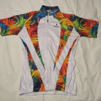 PALADIN Women's Cycling Jersey Shirt L White Multicolor Floral Short Sleeve - Image 1 of 4